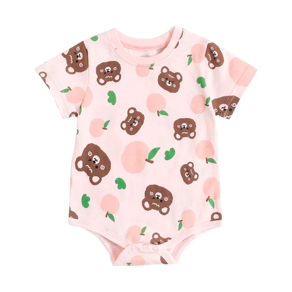 BodyBébé rose oursons manches courtes coton doux été – Image 2