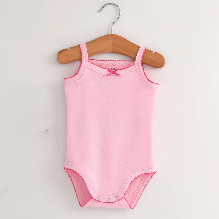 BodyBébé sans manches côtelé rose pastel été doux