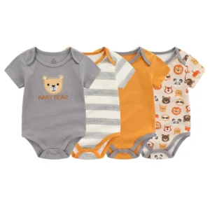 BodyBébé lot 4 gris orange manches courtes
