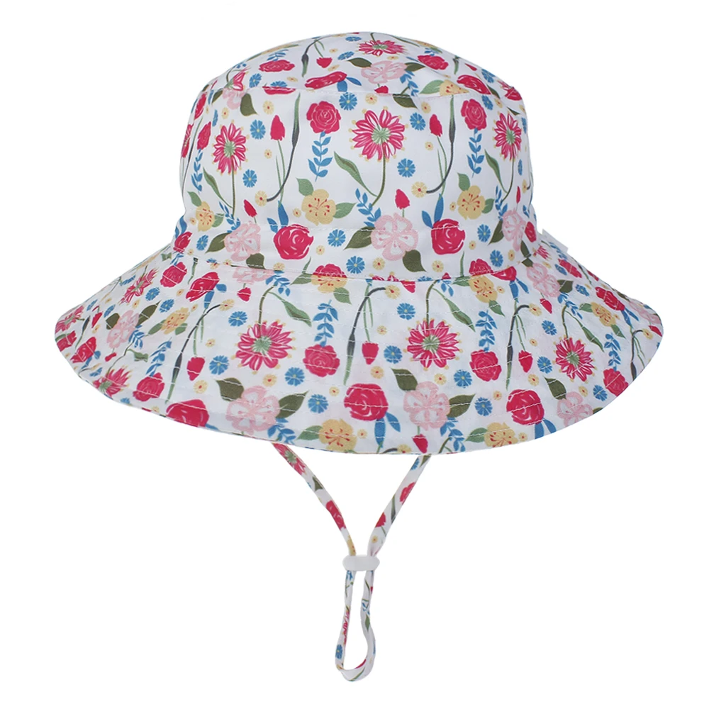Chapeau bébé anti UV réglable à large bord couvrant