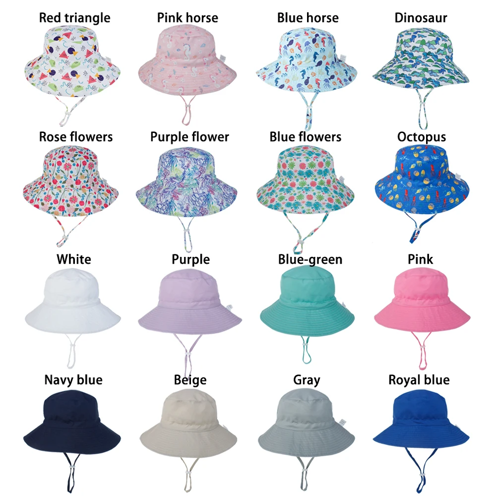 Chapeau bébé anti UV réglable à large bord couvrant