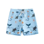 Maillot de bain bébé bleu pieuvres crabes short