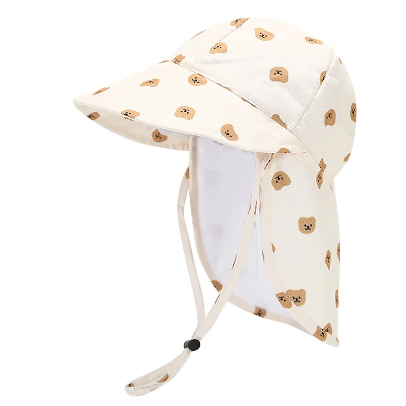Chapeau bébé anti UV à large bord protège nuque