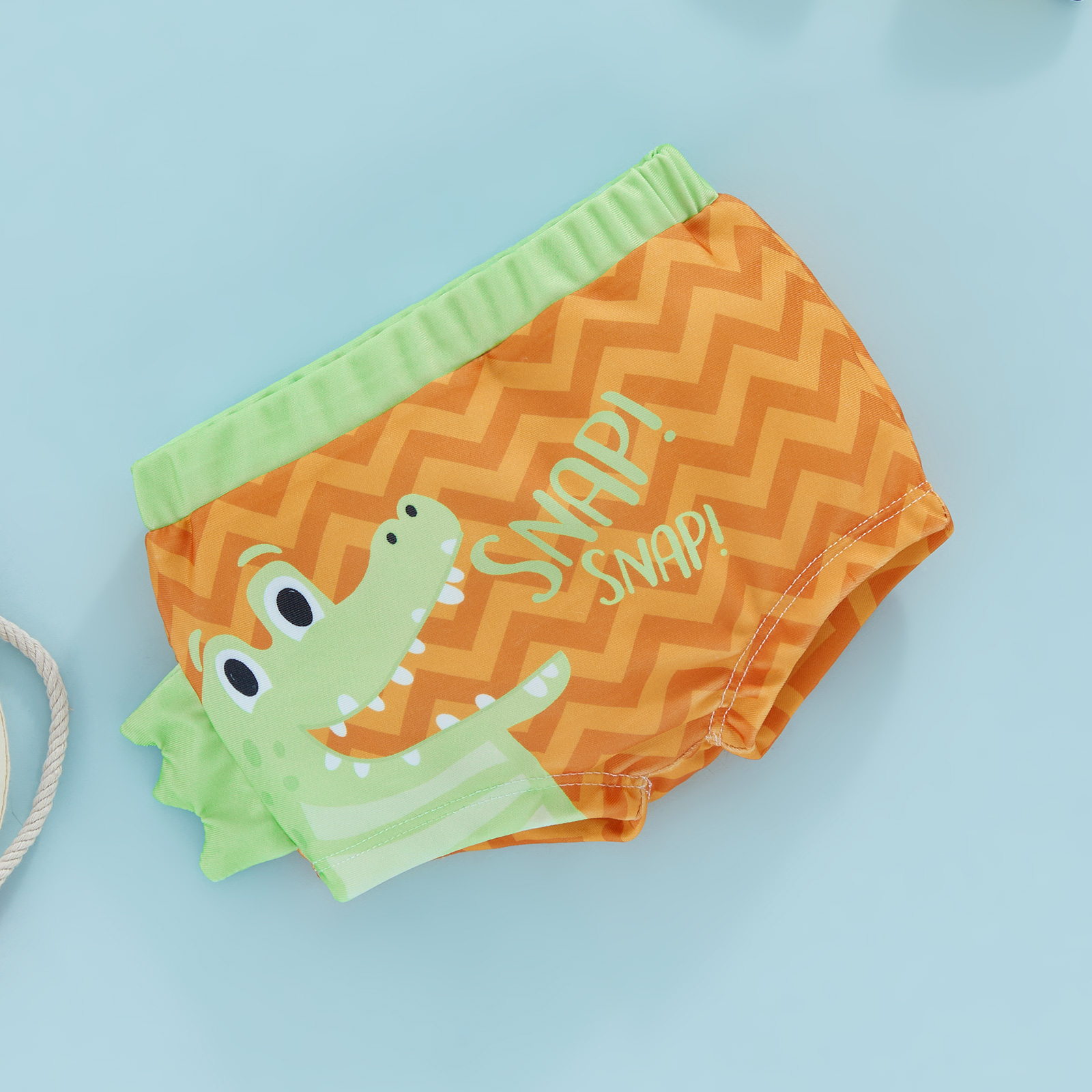 Maillot de bain bébé crocodile extensible orange