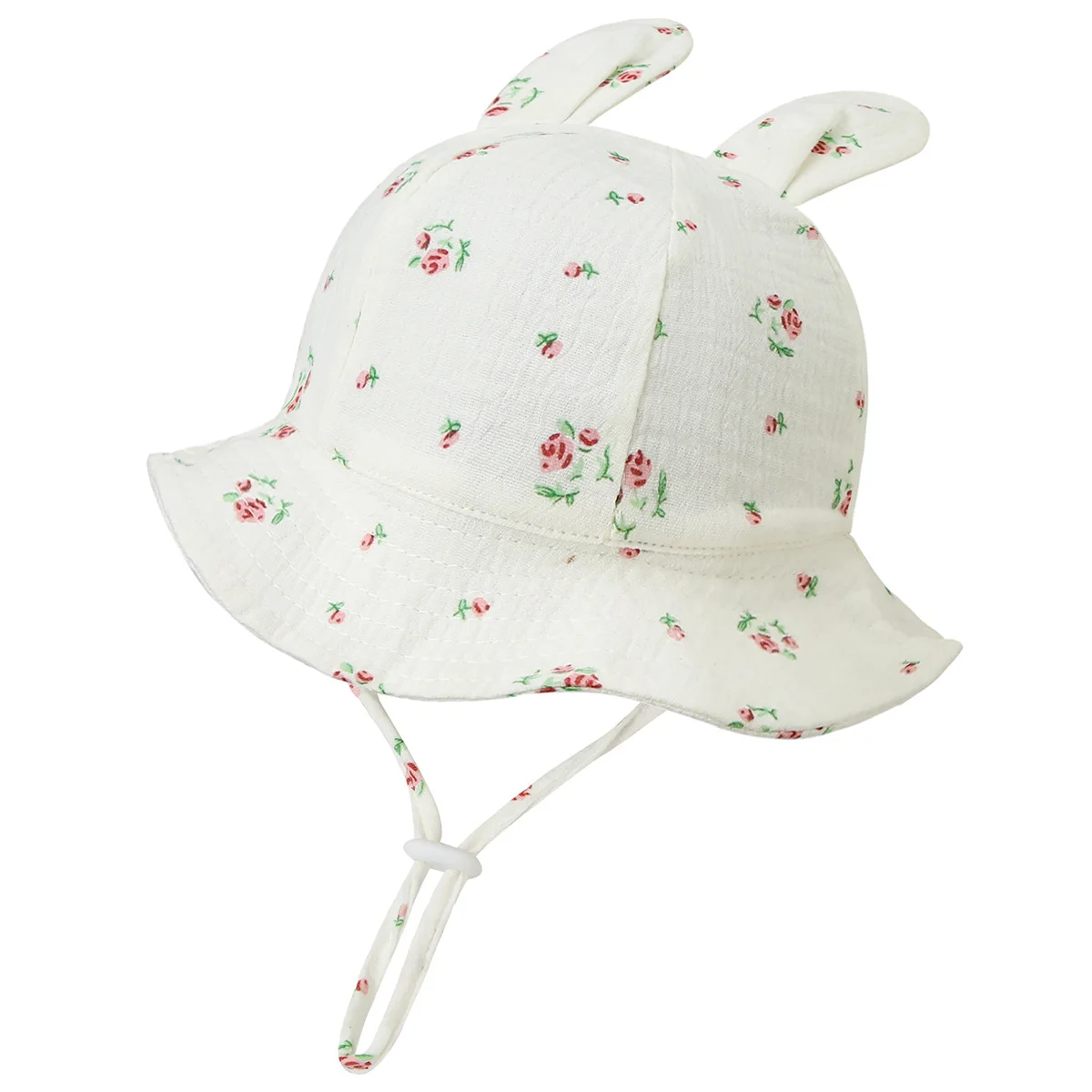 Chapeau bébé anti UV oreilles lapin réglable été