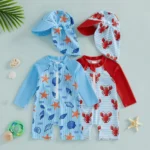 Maillot de bain bébé 2 pièces motif homard