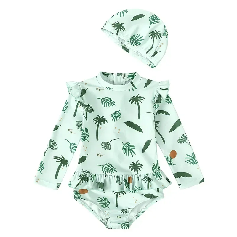 Maillot de bain bébé vert d eau une pièce