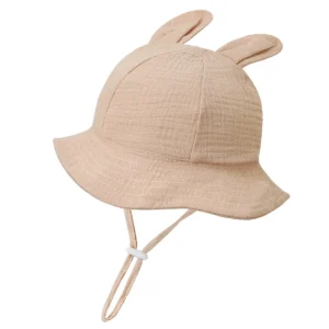 Chapeau bébé anti UV oreilles lapin réglable été