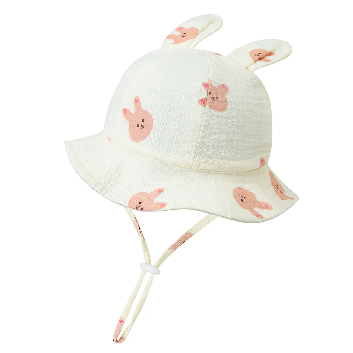 Chapeau bébé anti UV oreilles lapin réglable été
