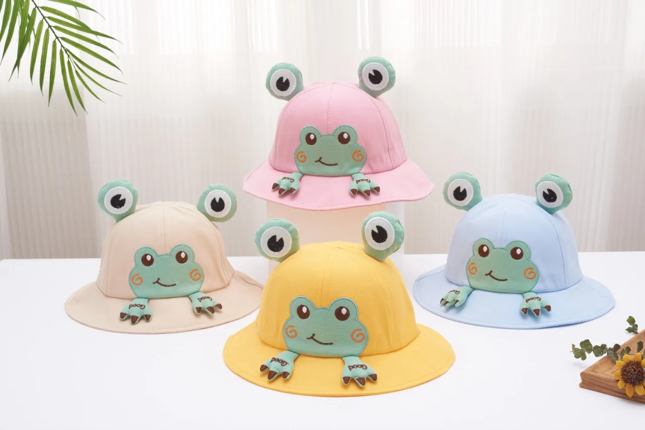 Chapeau bébé grenouille de soleil doux à large bord
