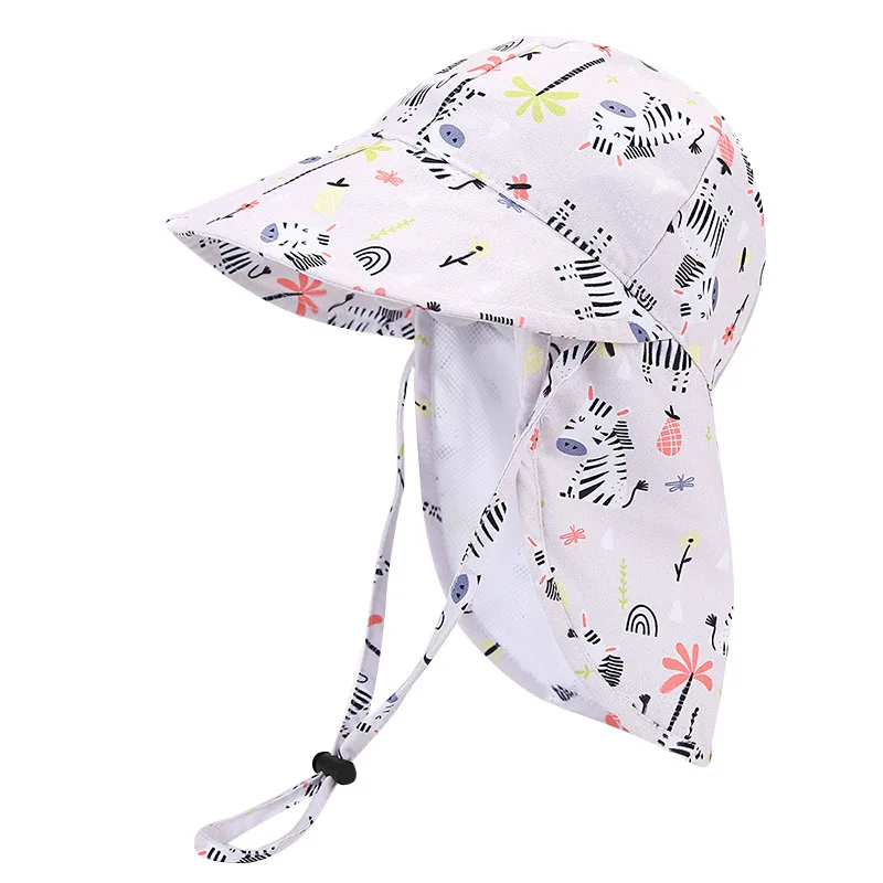 Chapeau bébé anti UV à large bord protège nuque
