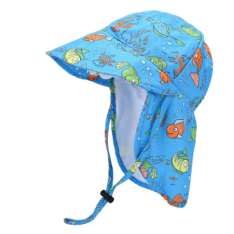 Chapeau bébé anti UV à large bord protège nuque
