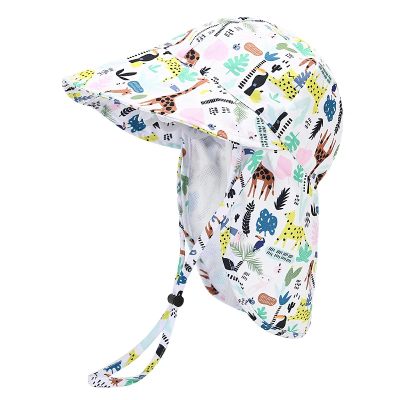 Chapeau bébé anti UV à large bord protège nuque