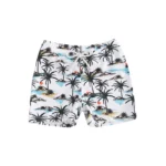 Maillot de bain bébé noir bermuda palmiers été