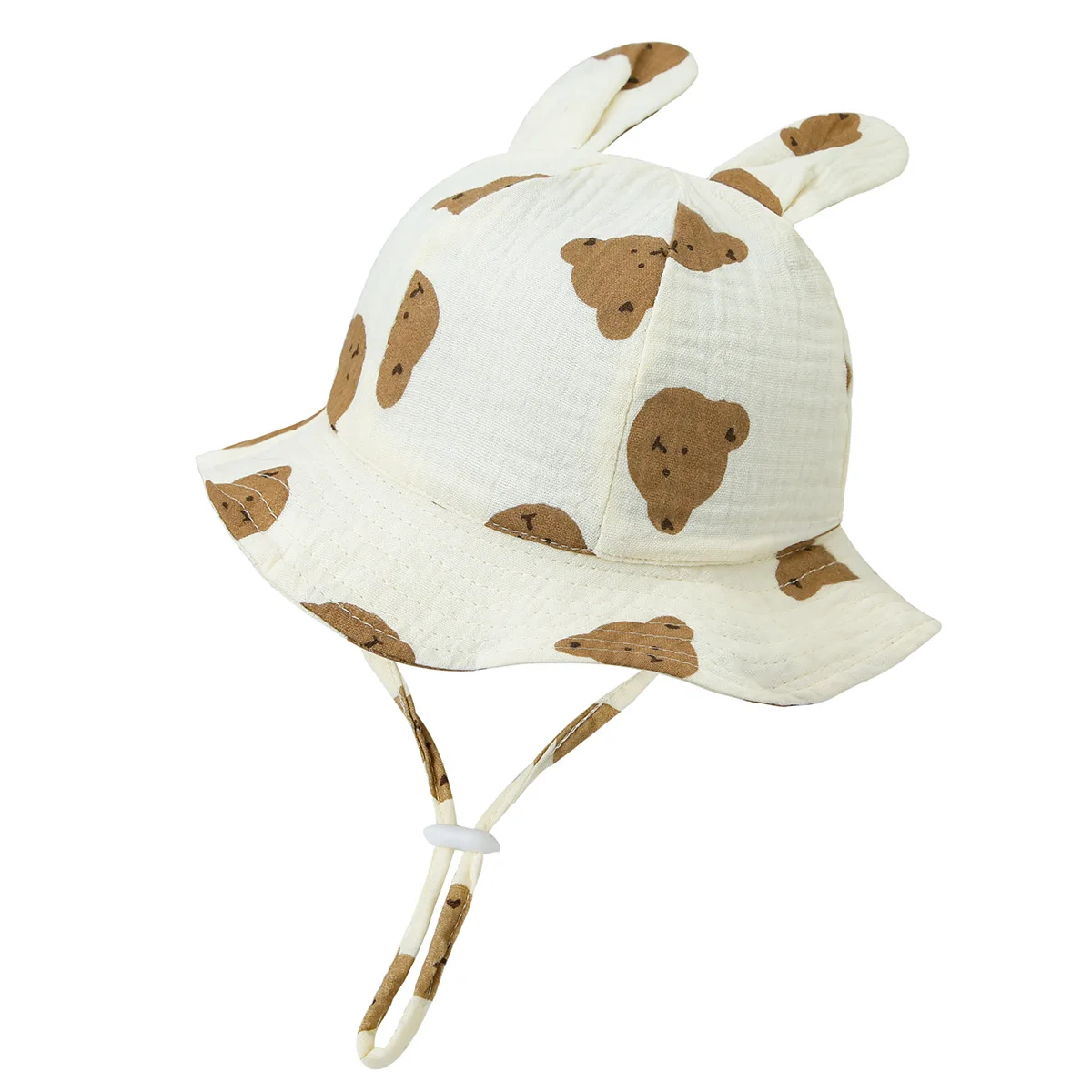 Chapeau bébé anti UV oreilles lapin réglable été