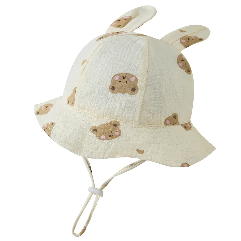 Chapeau bébé anti UV oreilles lapin réglable été