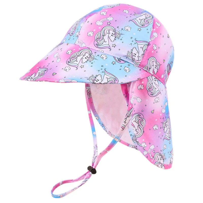 Chapeau bébé anti UV à large bord protège nuque