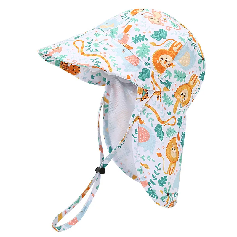 Chapeau bébé anti UV à large bord protège nuque
