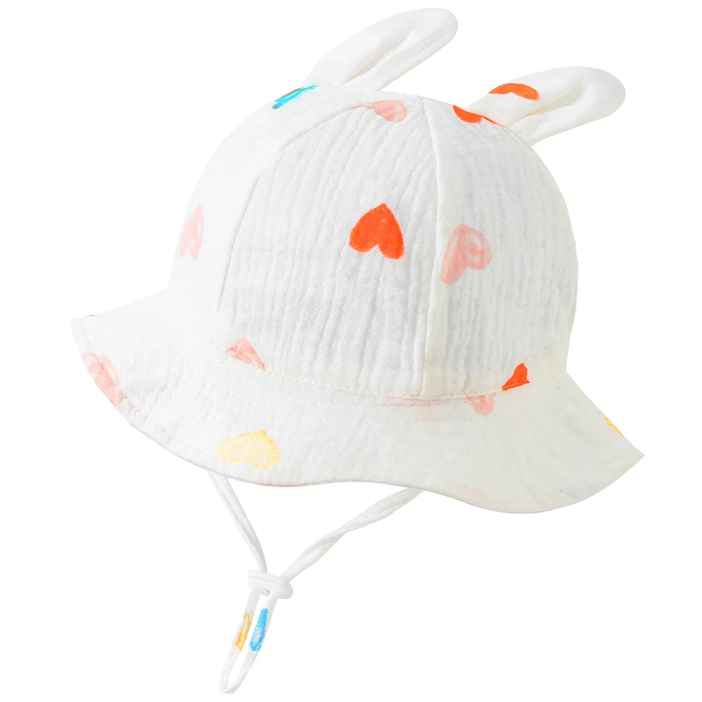 Chapeau bébé anti UV oreilles lapin réglable été