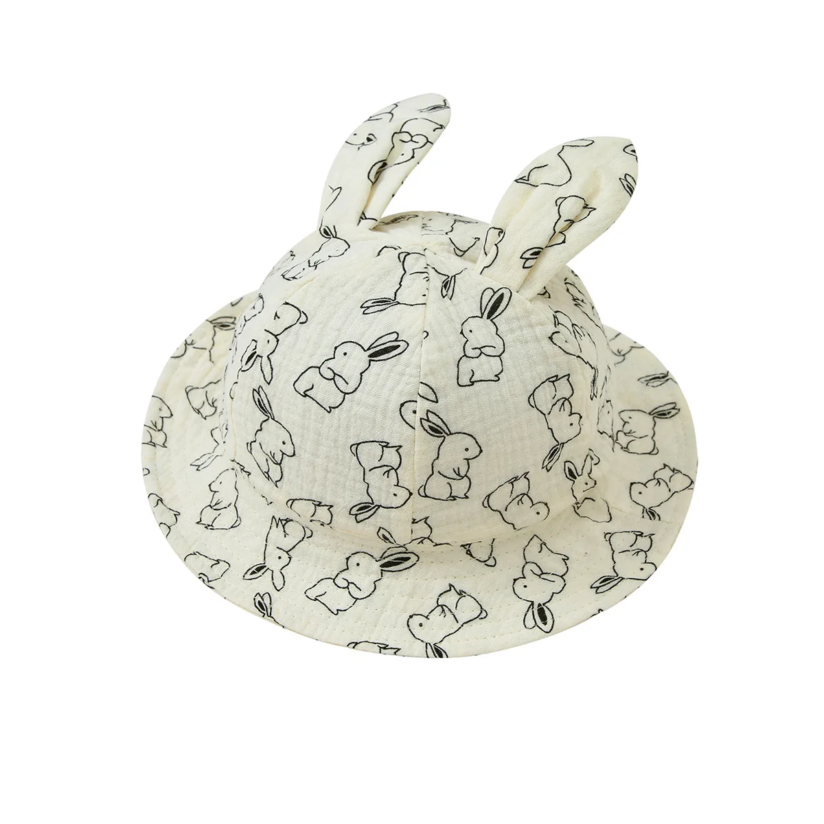 Chapeau bébé anti UV oreilles lapin réglable été