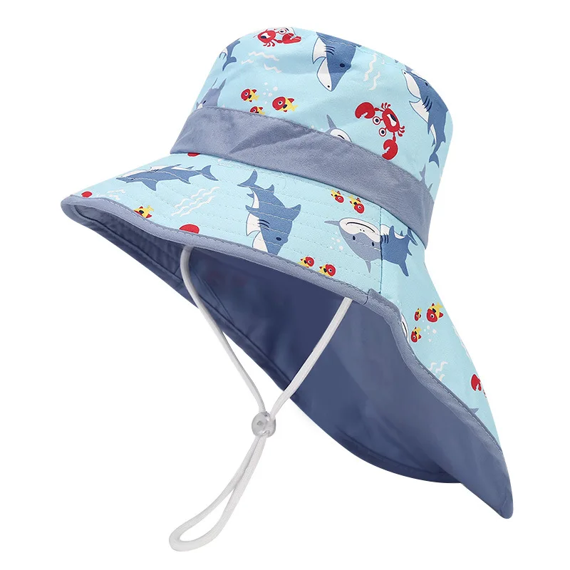Chapeau bébé large bord anti UV protection nuque