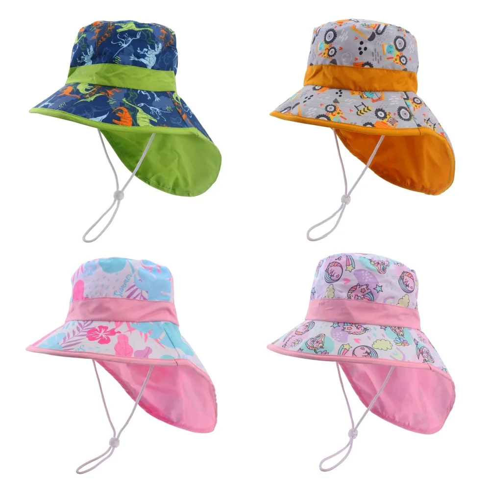 Chapeau bébé large bord anti UV protection nuque