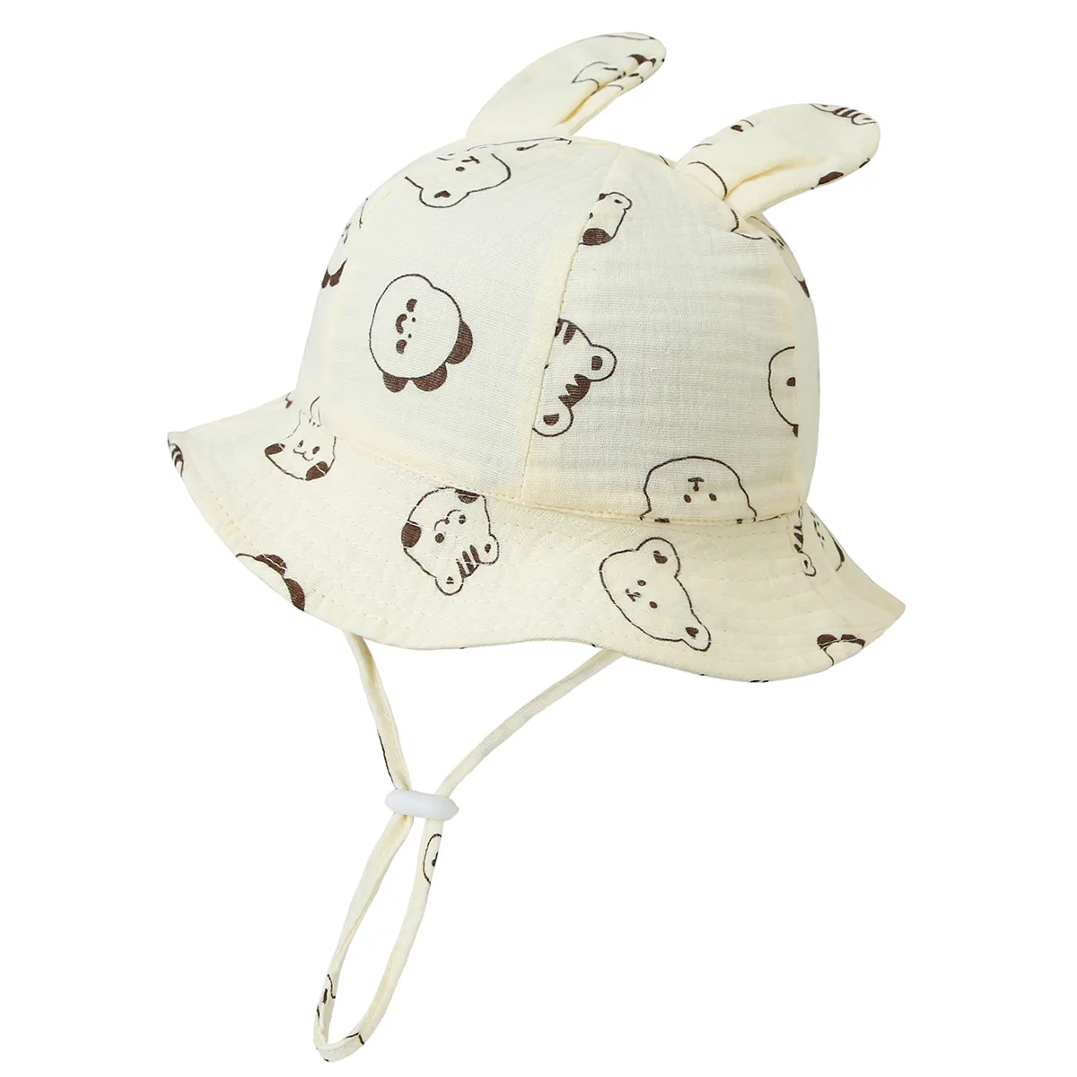 Chapeau bébé anti UV oreilles lapin réglable été
