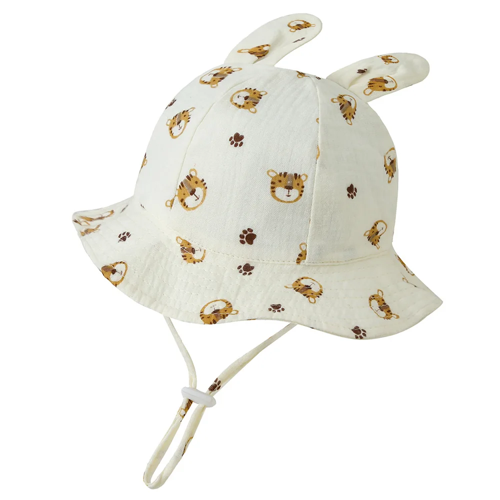 Chapeau bébé anti UV oreilles lapin réglable été