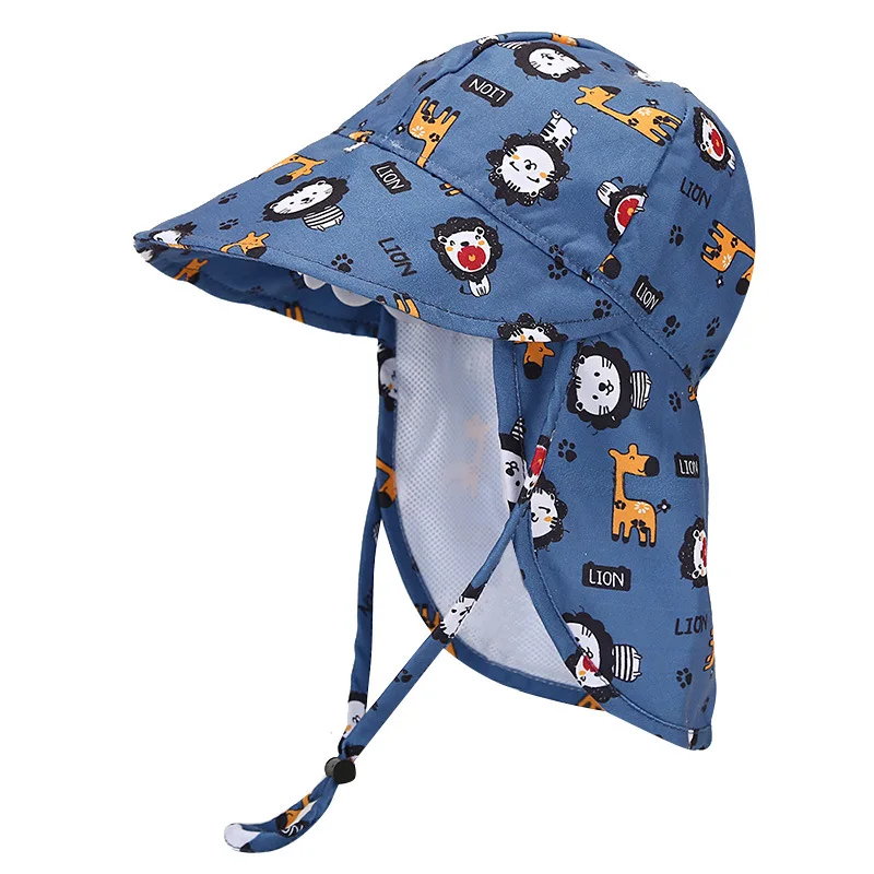 Chapeau bébé anti UV à large bord protège nuque