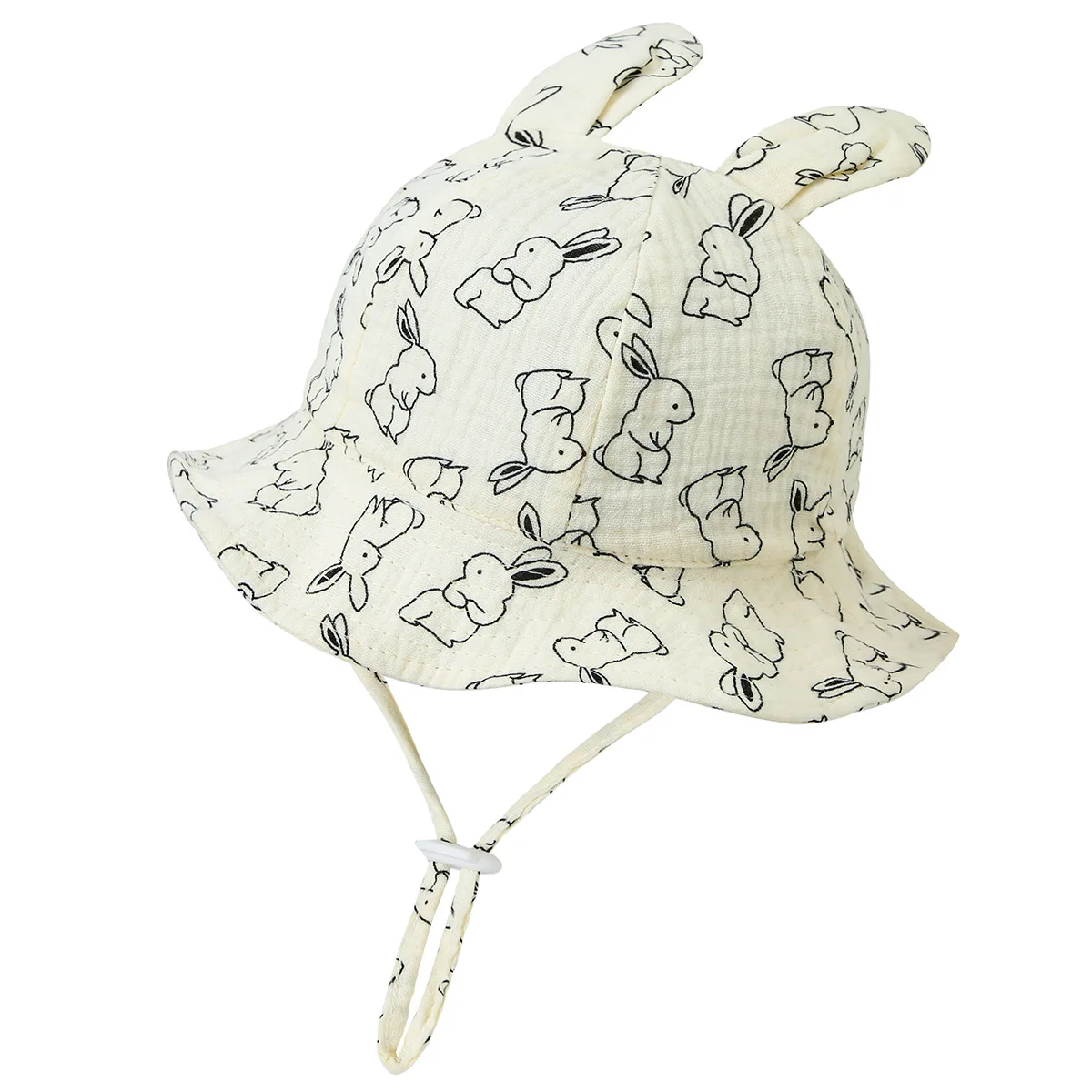 Chapeau bébé anti UV oreilles lapin réglable été