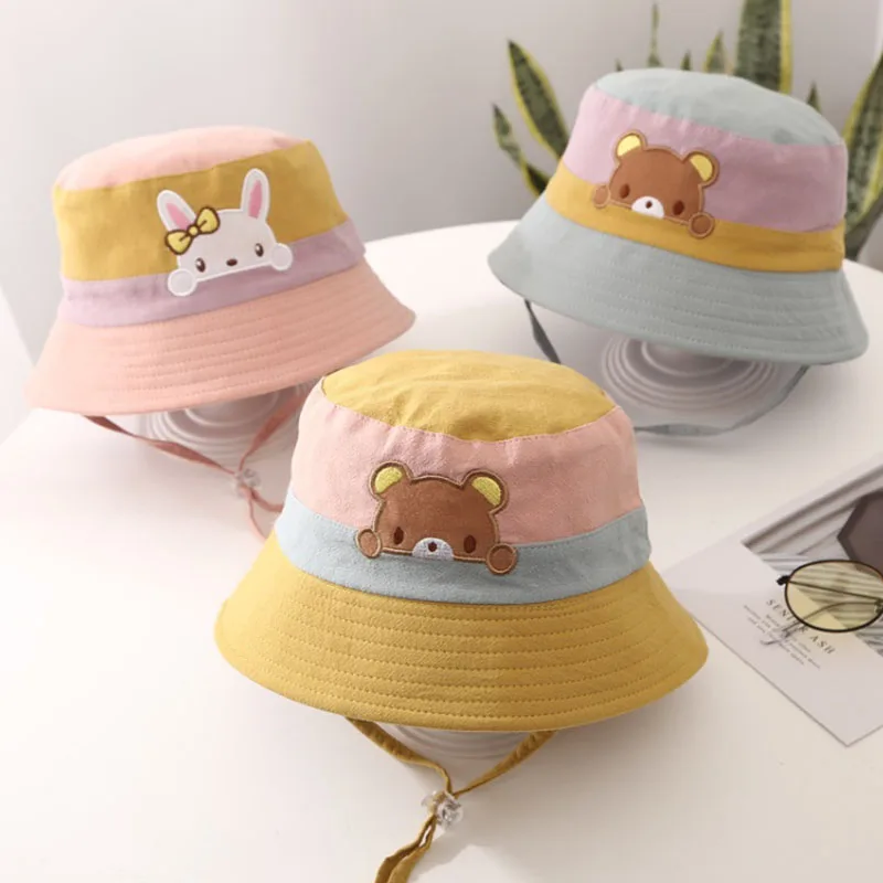 Chapeau bébé ours réglable de soleil pour été