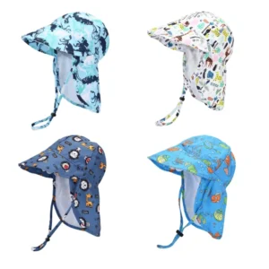 Chapeau bébé anti UV à large bord protège nuque