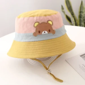Chapeau bébé ours réglable de soleil pour été