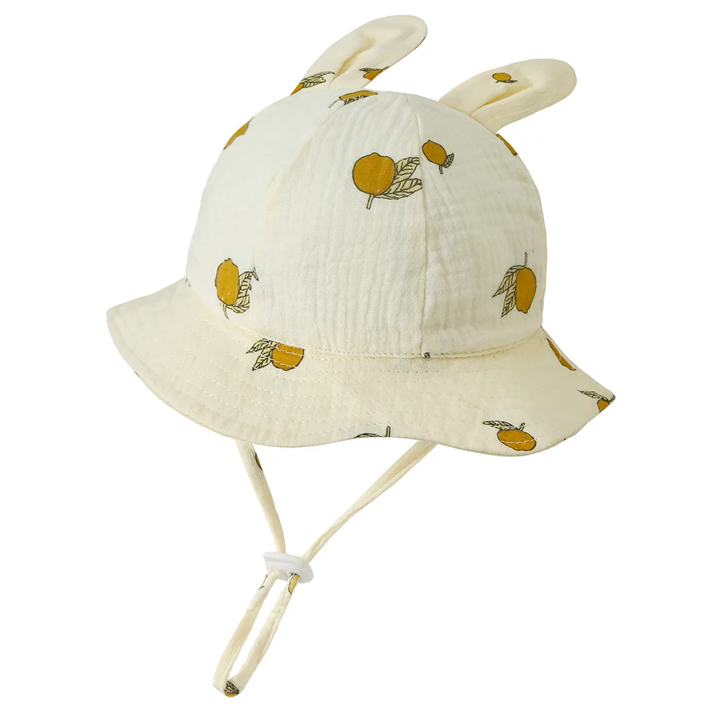 Chapeau bébé anti UV oreilles lapin réglable été