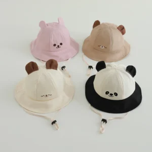 Chapeau bébé ours large bord protection soleil
