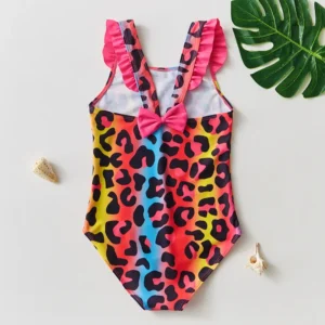 Maillot de bain bébé multicolore une pièce volanté