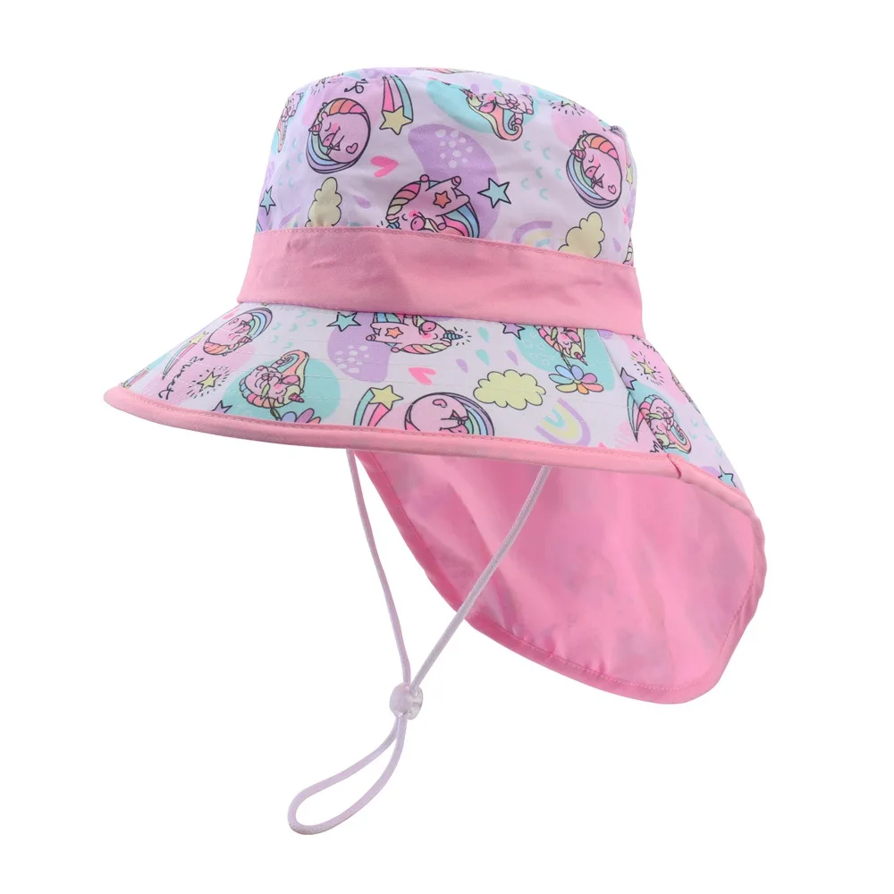 Chapeau bébé large bord anti UV protection nuque