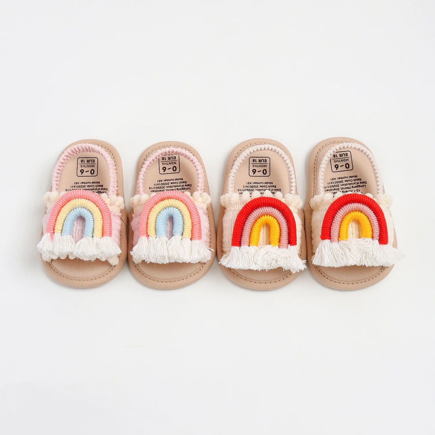 Sandale bébé arc en ciel souple pour premiers pas