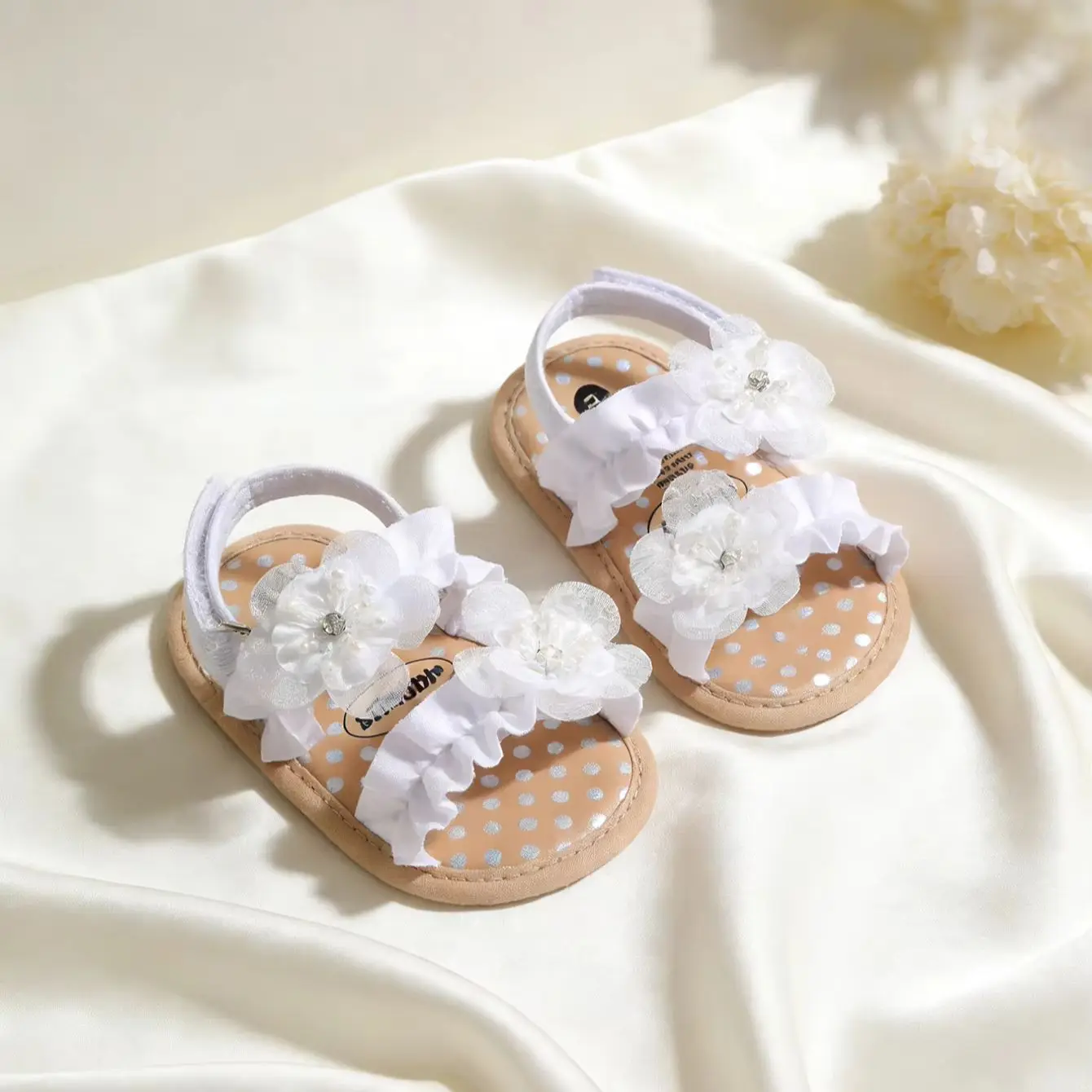 Sandale bébé à fleurs souple confortable pour été