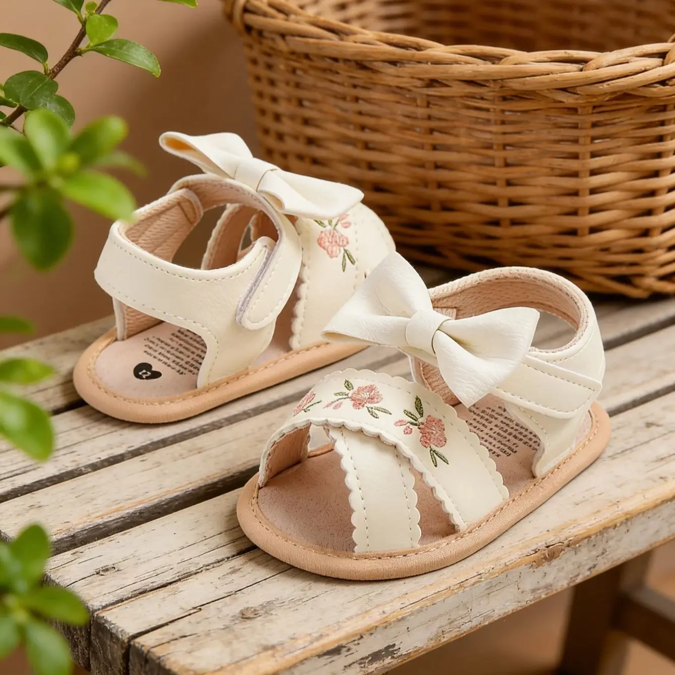Sandale bébé fille à nœud souple pour été et plage
