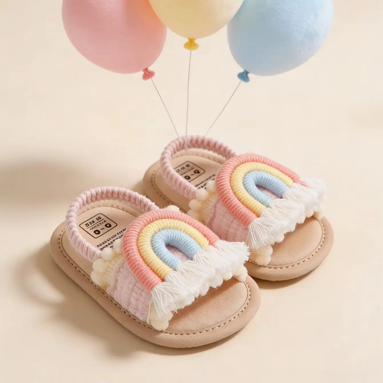 Sandale bébé arc en ciel souple pour premiers pas