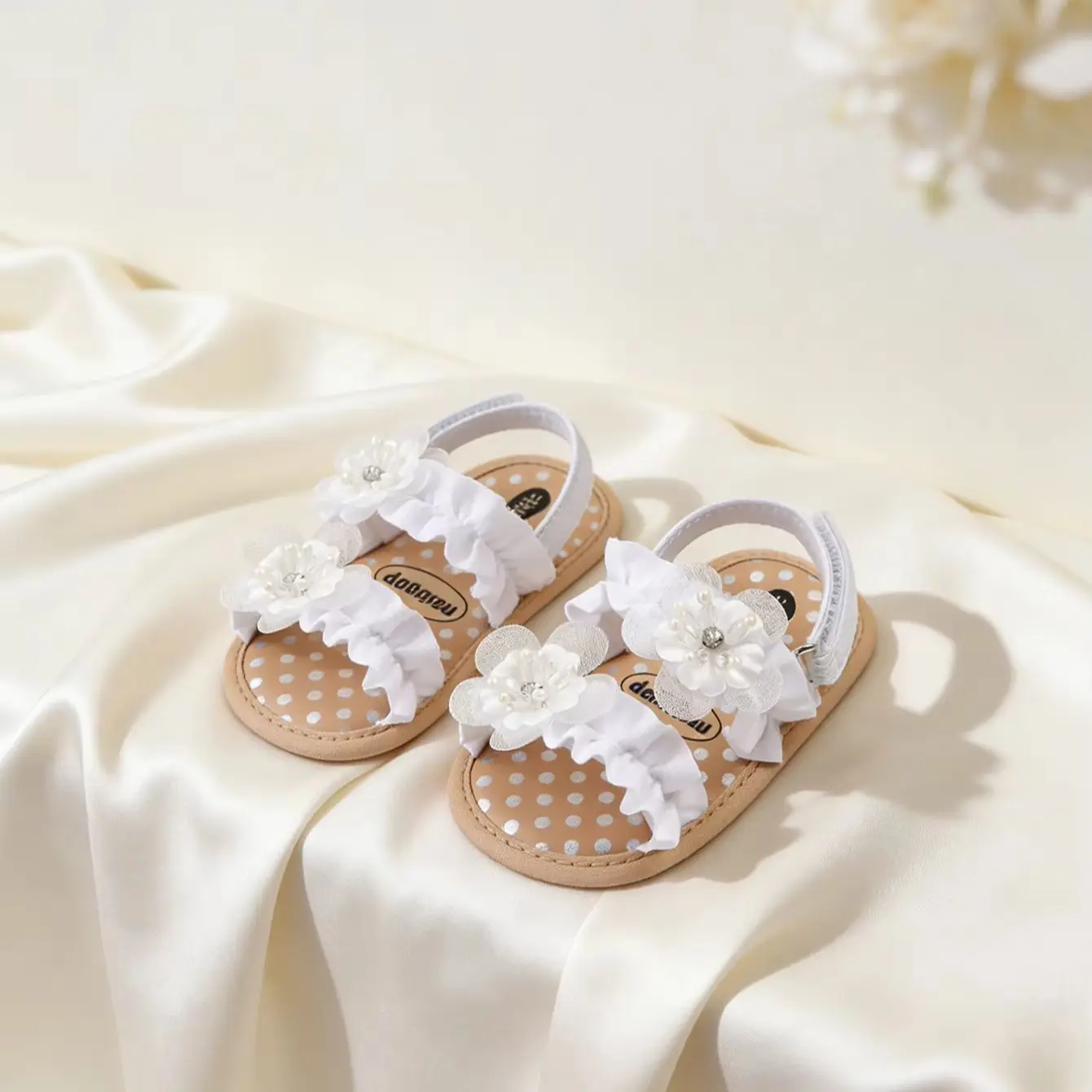 Sandale bébé à fleurs souple confortable pour été
