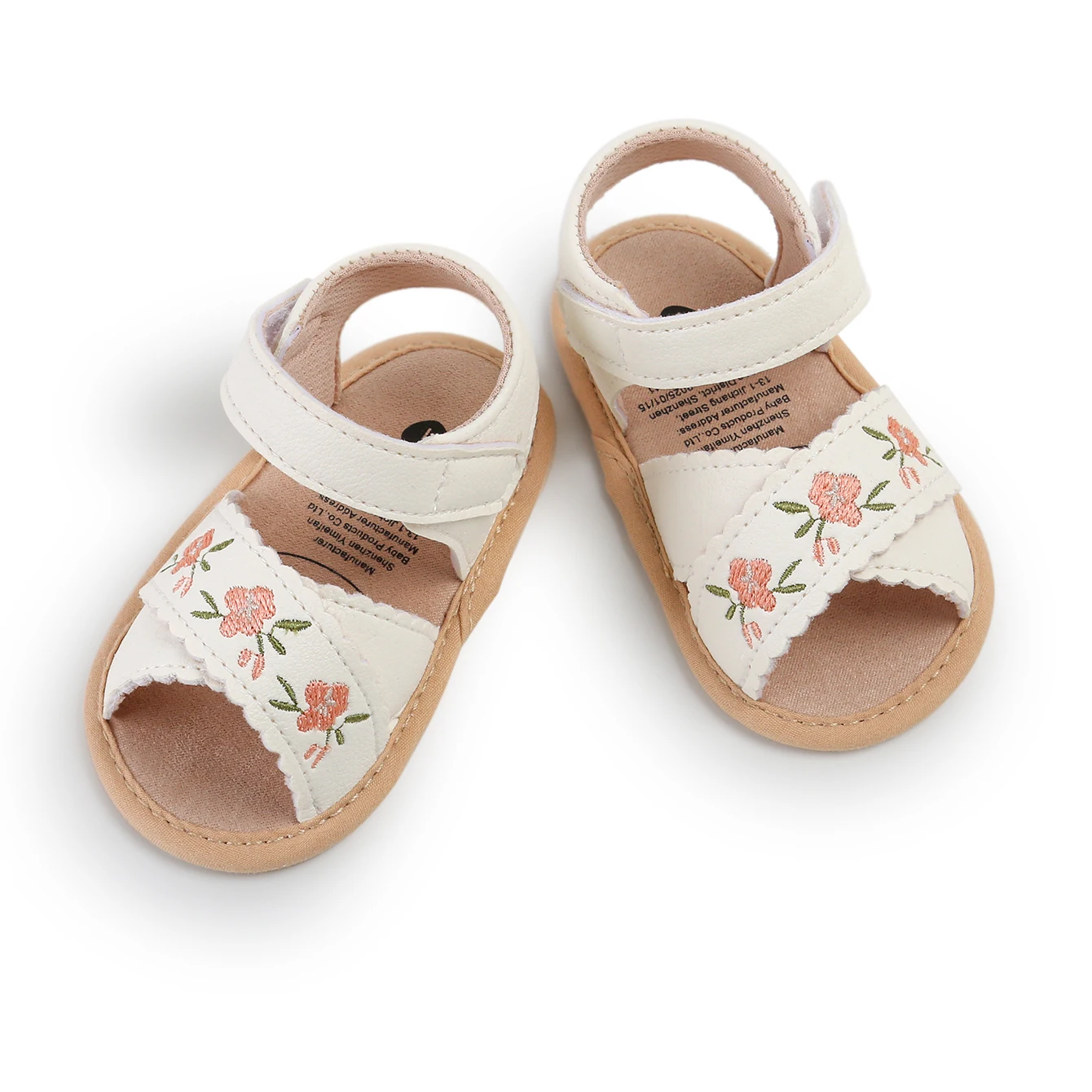 Sandale bébé brodée à fleurs pour été et premiers pas