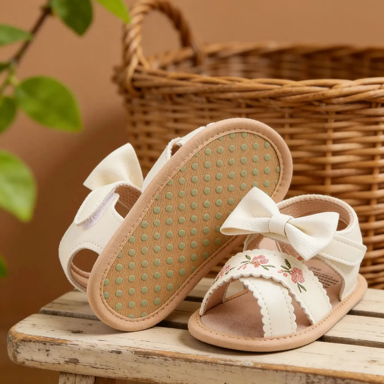 Sandale bébé fille à nœud souple pour été et plage