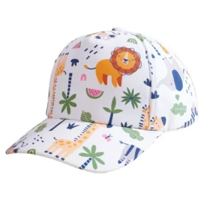 Casquette blanche enfant animaux été protection solaire