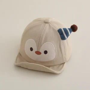 Casquette beige bébé animal protection solaire été