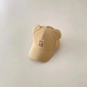 Casquette camel bébé ourson à oreilles réglable été