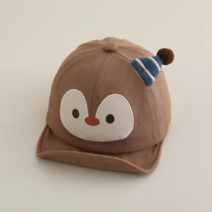 Casquette marron bébé animal protection solaire été