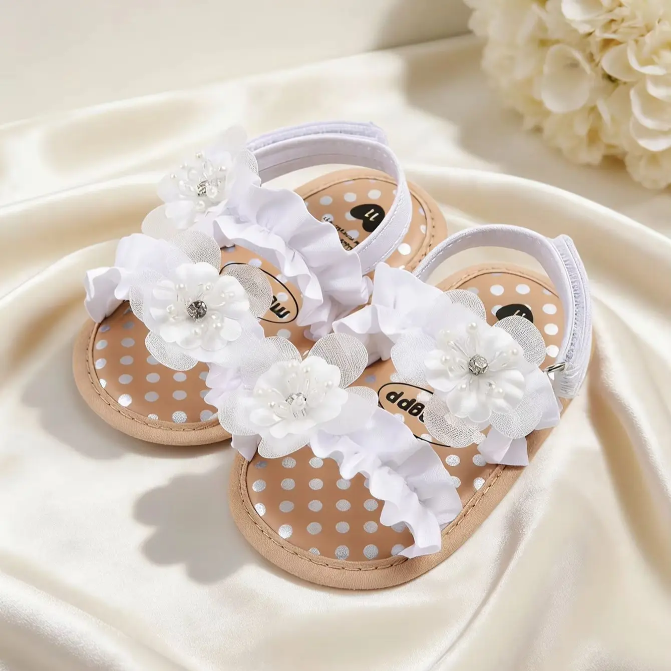 Sandale bébé à fleurs souple confortable pour été