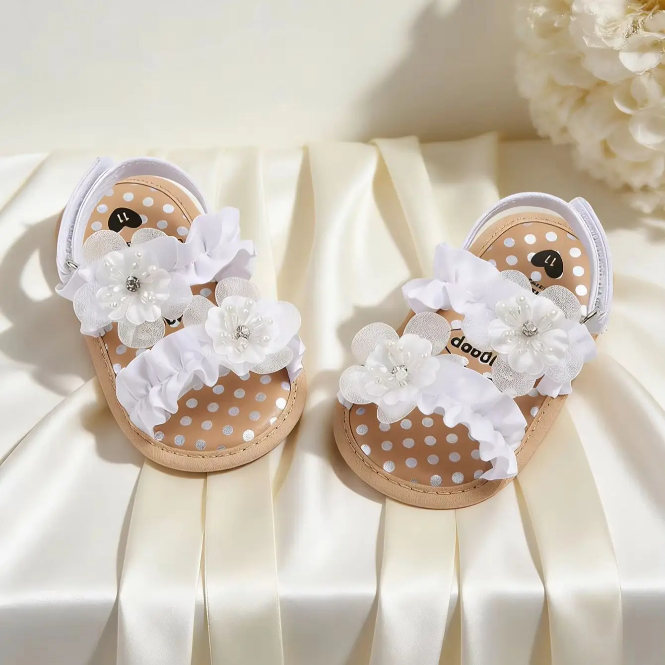 Sandale bébé à fleurs souple confortable pour été